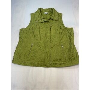 Cj Banks  Women's quilted vest Size 1X Pistachio Green